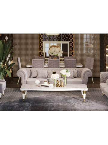 Սուրճի սեղան Պրադո ոսկի+սպիտակ