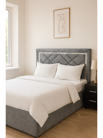 Մահճակալ մոզայկա արծաթագույն ժապավենով