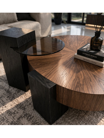 Սուրճի սեղան՝ կլոր շպոն