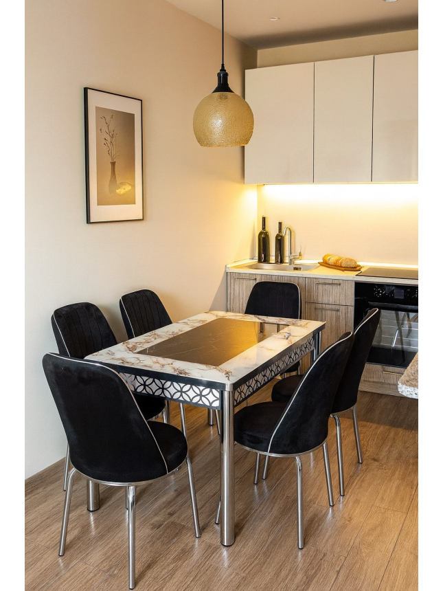 Խոհանոցային սեղան+6 աթոռ՝  1-1413