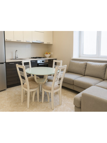 Սեղան+4 աթոռ ՝N17 կլոր բեժ